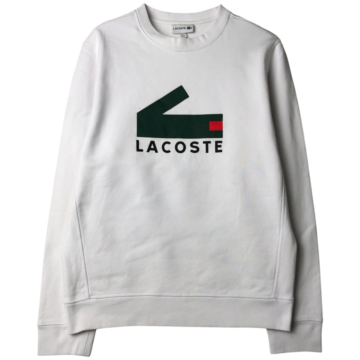 Lacoste logo sweatshirt, men's size M cotton white type Vintage Second Hand