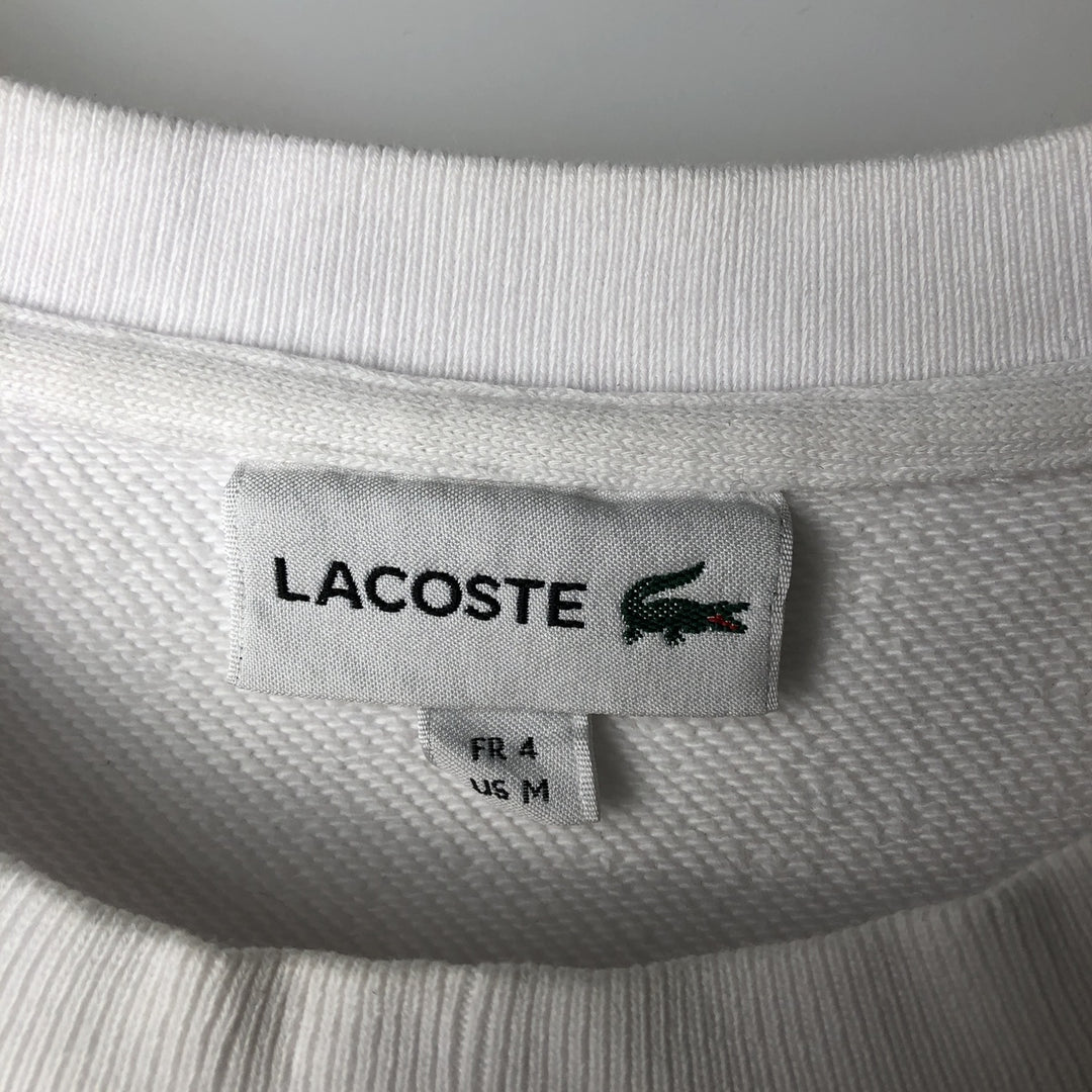 Lacoste logo sweatshirt, men's size M cotton white type Vintage Second Hand
