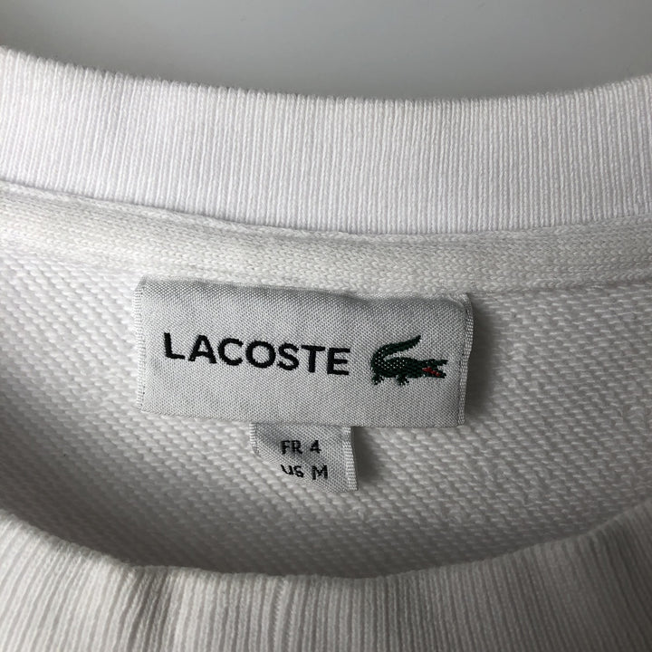 Lacoste logo sweatshirt, men's size M cotton white type Vintage Second Hand