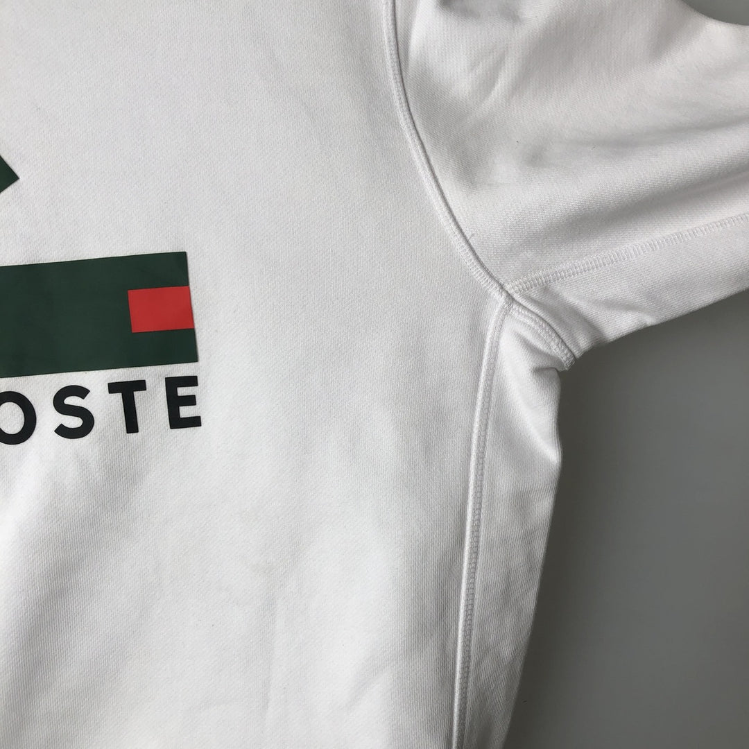 Lacoste logo sweatshirt, men's size M cotton white type Vintage Second Hand