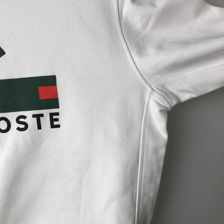 Lacoste logo sweatshirt, men's size M cotton white type Vintage Second Hand