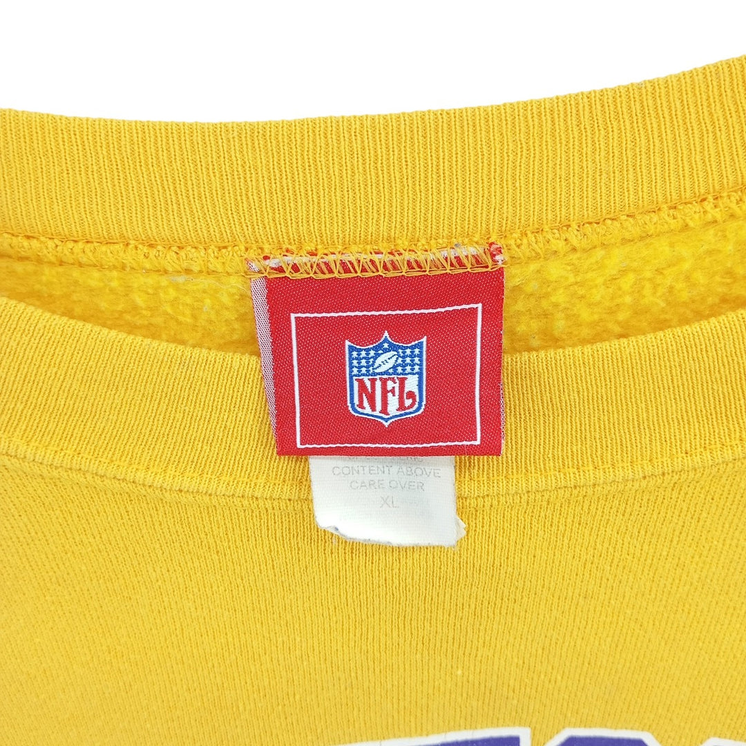 NFL Minnesota Vikings Print Sweatshirt, Men's Size XL cotton yellow type Vintage Second Hand