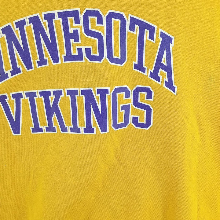 NFL Minnesota Vikings Print Sweatshirt, Men's Size XL cotton yellow type Vintage Second Hand