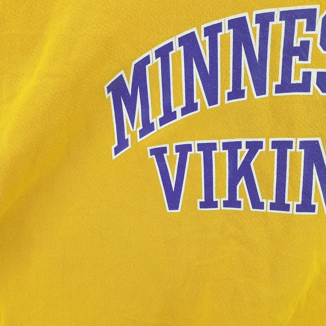 NFL Minnesota Vikings Print Sweatshirt, Men's Size XL cotton yellow type Vintage Second Hand