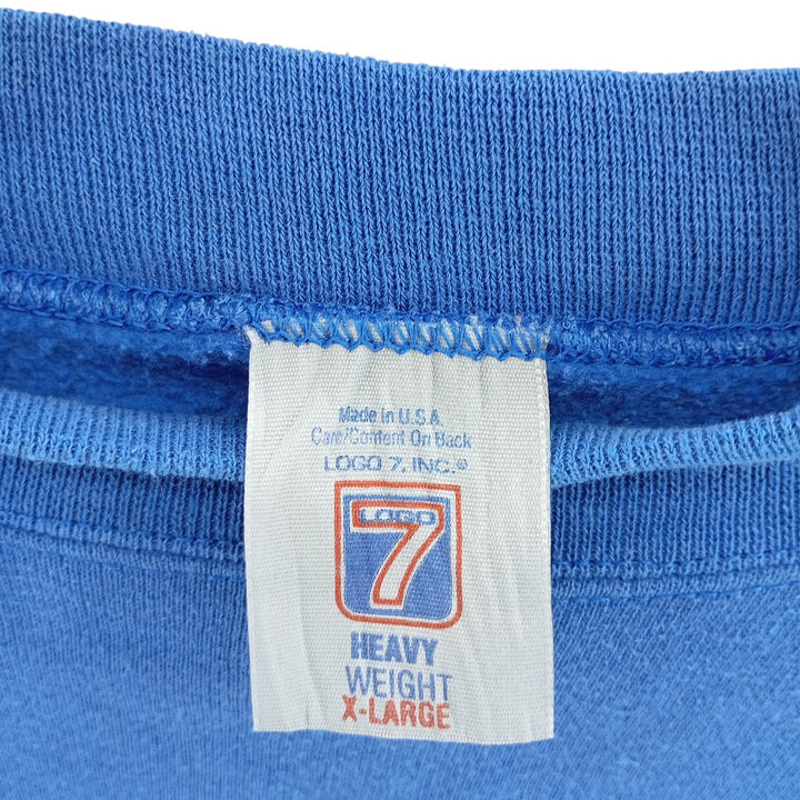 Vintage '90'S Logo Seven NFL Detroit Lions Print Sweatshirt, Made in USA, Men's Size XL cotton blue type Vintage Second Hand