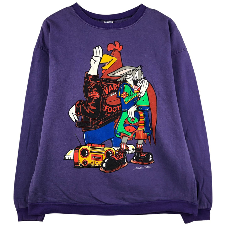90'S SUN SPORTSWEAR Looney Tunes Character Sweatshirt, Men's Size XL cotton purple type Vintage Second Hand