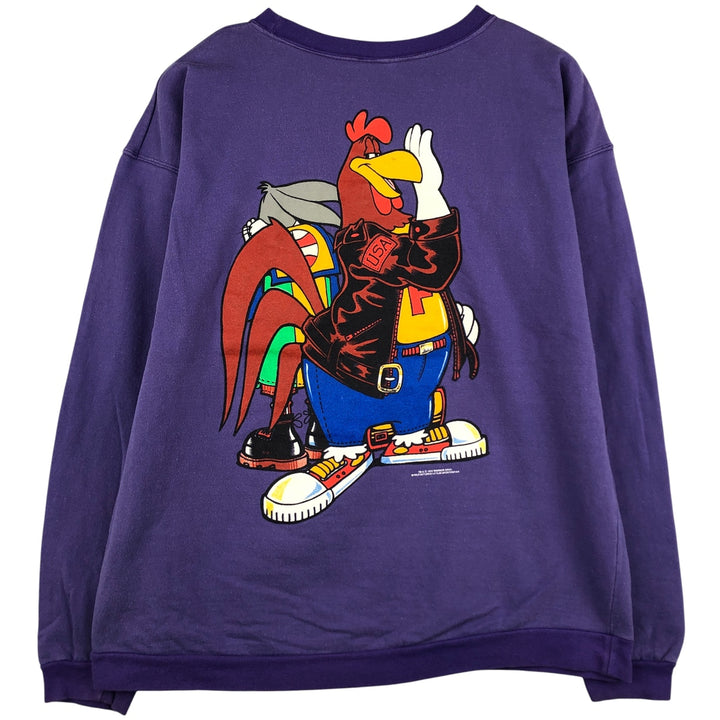 90'S SUN SPORTSWEAR Looney Tunes Character Sweatshirt, Men's Size XL cotton purple type Vintage Second Hand