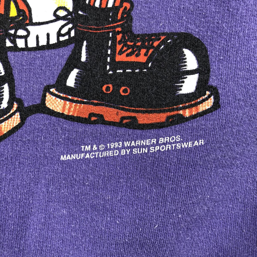 90'S SUN SPORTSWEAR Looney Tunes Character Sweatshirt, Men's Size XL cotton purple type Vintage Second Hand