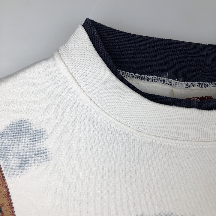 90'S ART UNLIMITED SPORTSWEAR all-over print sweatshirt, made in the USA cotton white type Vintage Second Hand