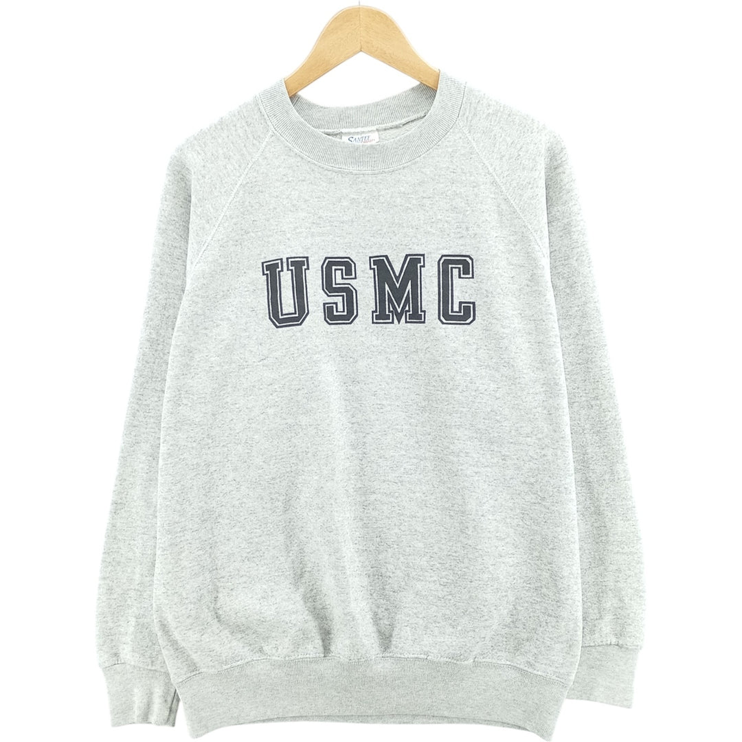 Vintage 90'S SANTEE USMC college sweatshirt, made in the USA, size XL, men's polyester gray type Vintage Second Hand