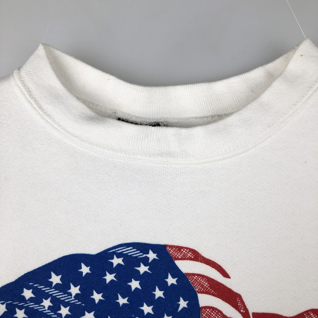 Vintage 90'S BADGER SPORTSWEAR Stars and Stripes Print Sweatshirt, Made in USA, Men's Size L cotton white type Vintage Second Hand