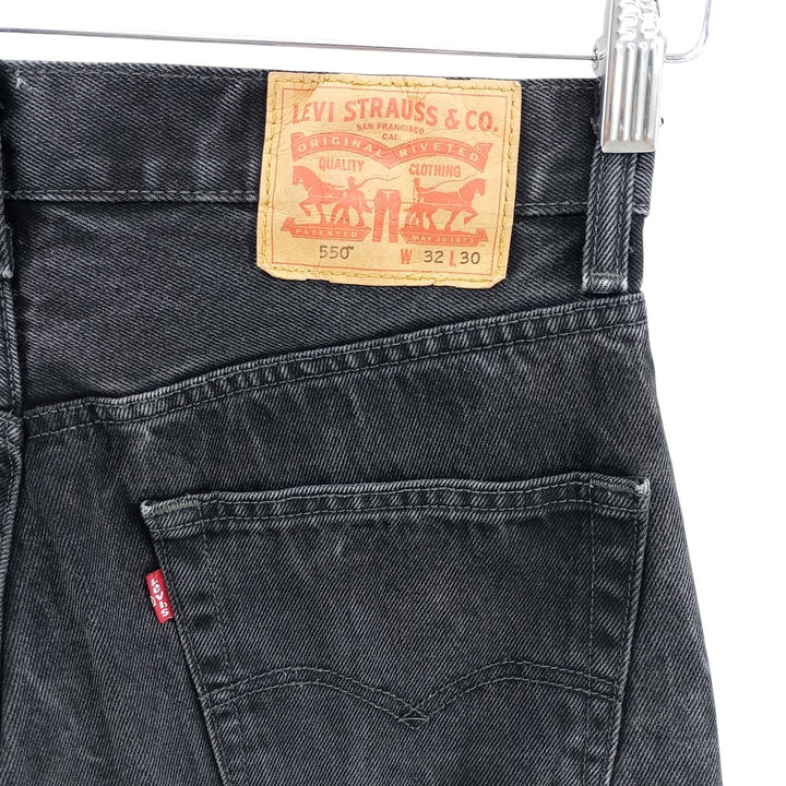 Levi's 550 Black Denim Tapered Denim Pants Men's W31 equivalent cotton black type Vintage Second Hand