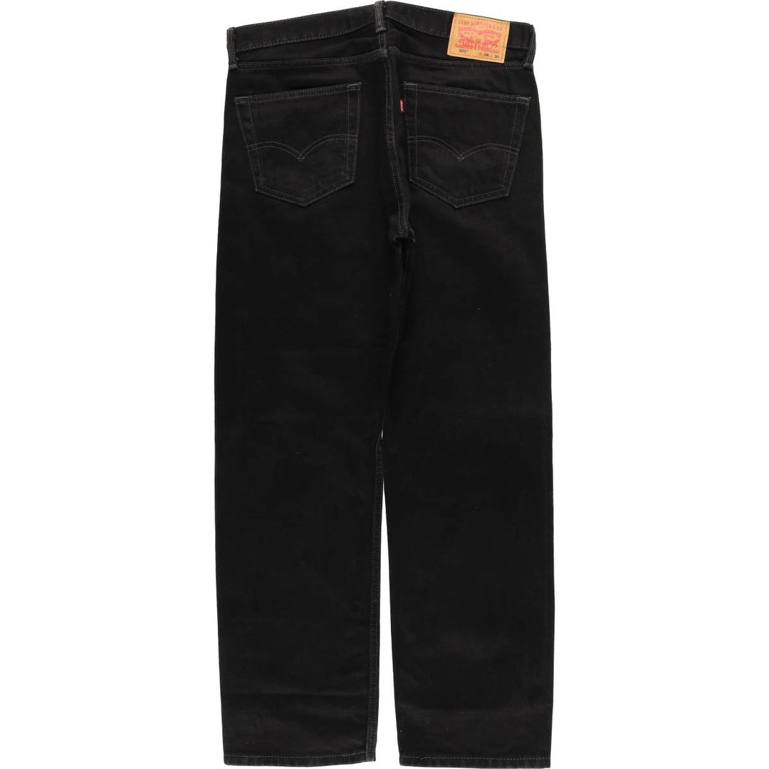 Levi's 505 Black Denim Tapered Denim Pants for Men, W36 cotton black type Vintage Second Hand