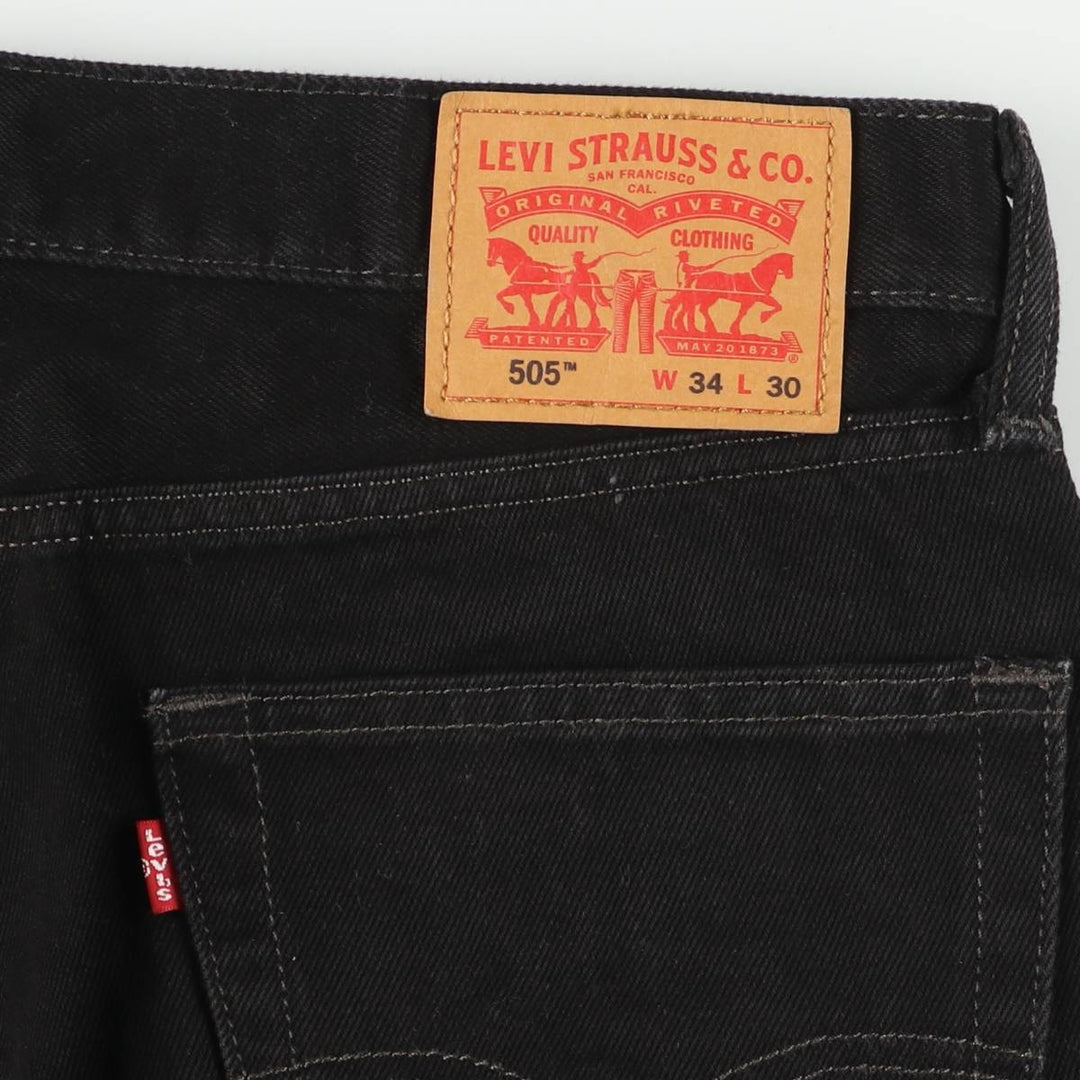 Levi's 505 Black Denim Tapered Denim Pants for Men, W36 cotton black type Vintage Second Hand