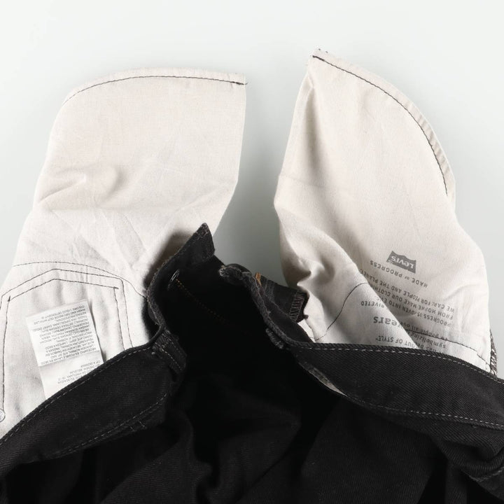 Levi's 505 Black Denim Tapered Denim Pants for Men, W36 cotton black type Vintage Second Hand