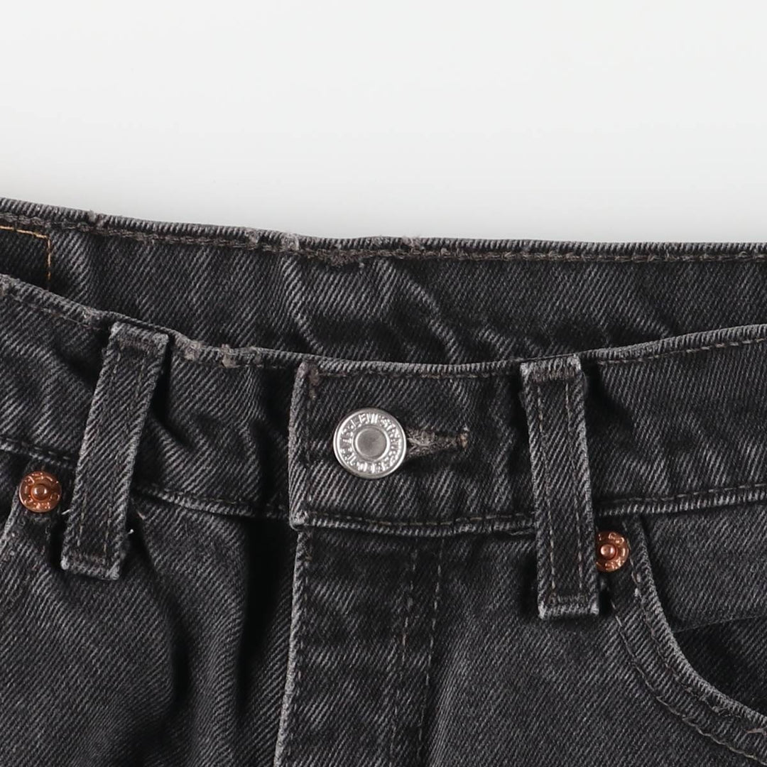 Levi's 512 Slim Fit Straight Leg Black Denim Pants, Made in Canada, Women's Size L (W28) cotton black type Vintage Second Hand