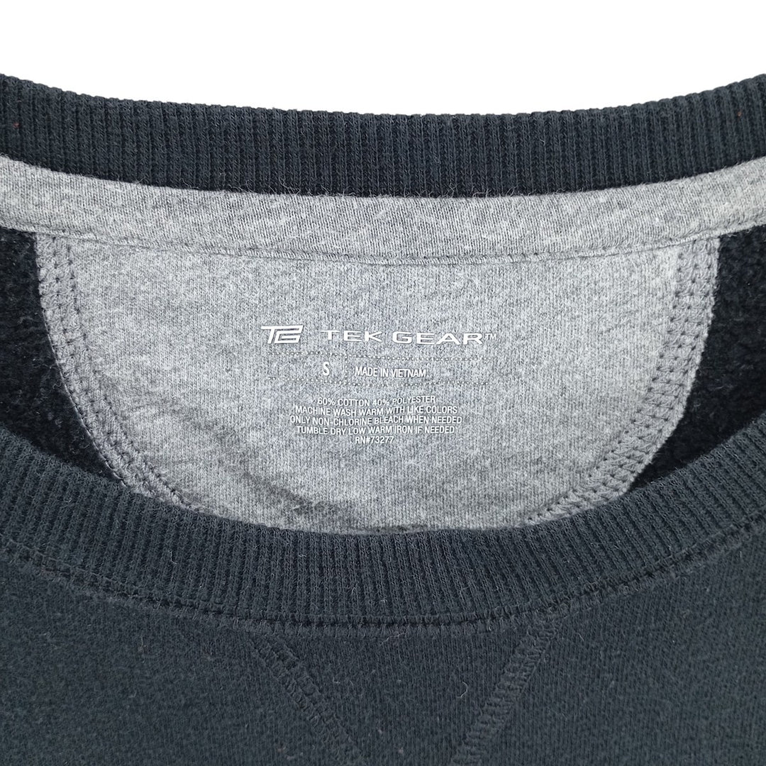 TEK GEAR Plain Blank Sweatshirt, Men's Size Small cotton black type Vintage Second Hand