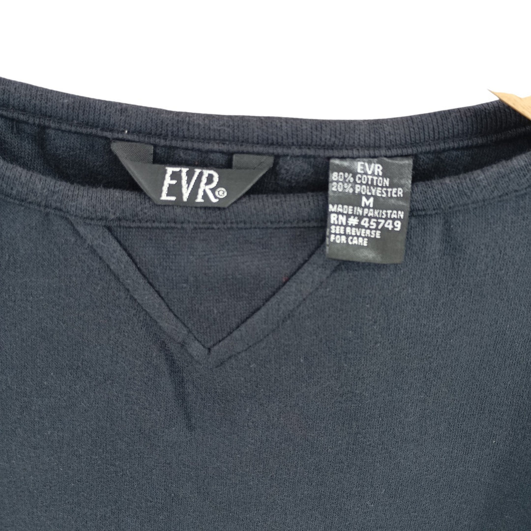 EVR plain blank sweatshirt, men's size M cotton black type Vintage Second Hand