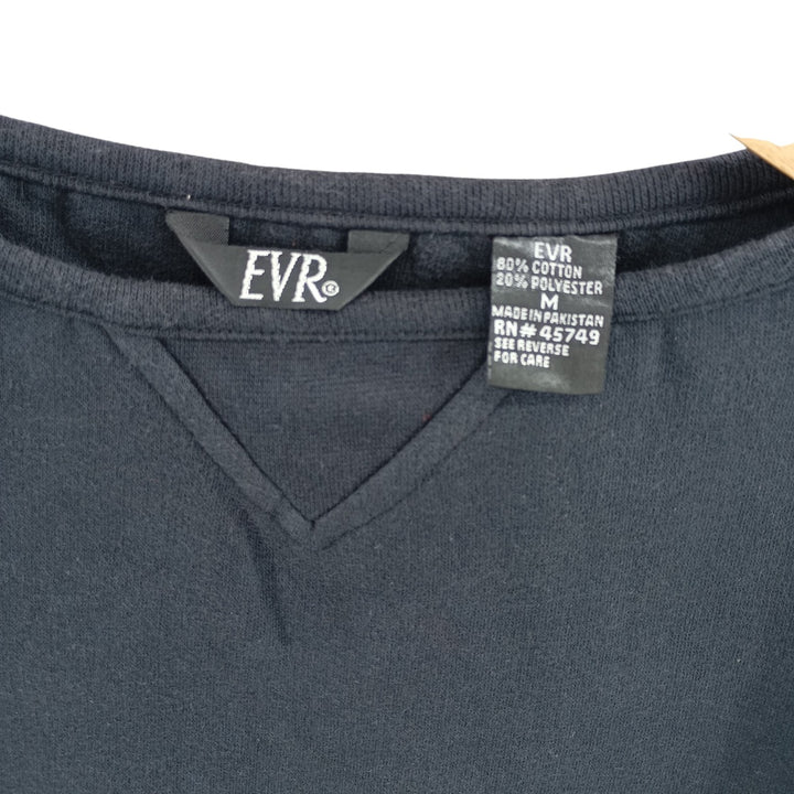 EVR plain blank sweatshirt, men's size M cotton black type Vintage Second Hand