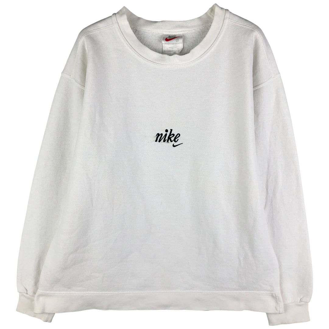 Vintage 90'S Nike logo sweatshirt, Made in USA, Men's size M cotton white type Vintage Second Hand