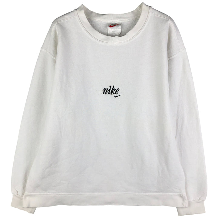 Vintage 90'S Nike logo sweatshirt, Made in USA, Men's size M cotton white type Vintage Second Hand
