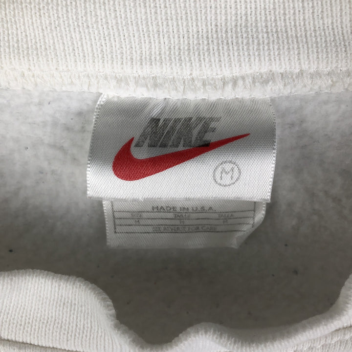Vintage 90'S Nike logo sweatshirt, Made in USA, Men's size M cotton white type Vintage Second Hand