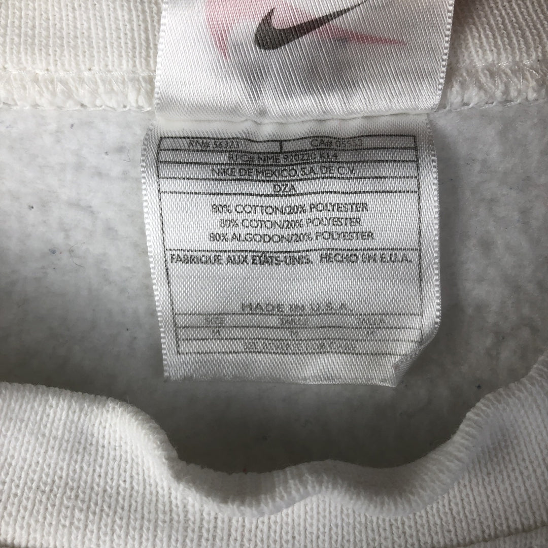 Vintage 90'S Nike logo sweatshirt, Made in USA, Men's size M cotton white type Vintage Second Hand