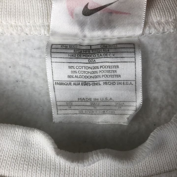 Vintage 90'S Nike logo sweatshirt, Made in USA, Men's size M cotton white type Vintage Second Hand