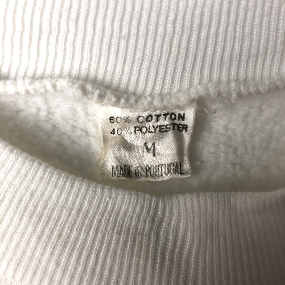 Vintage printed sweatshirt, men's M size cotton white type Vintage Second Hand