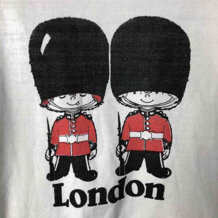 Vintage printed sweatshirt, men's M size cotton white type Vintage Second Hand