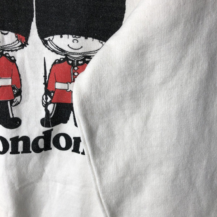 Vintage printed sweatshirt, men's M size cotton white type Vintage Second Hand