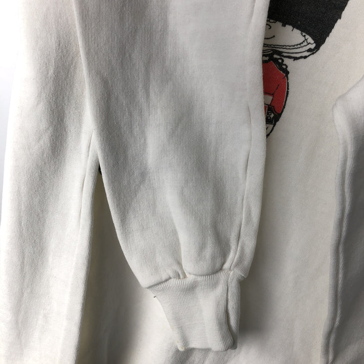 Vintage printed sweatshirt, men's M size cotton white type Vintage Second Hand