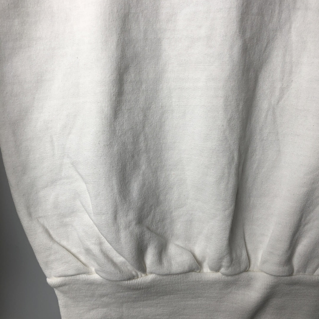 Vintage printed sweatshirt, men's M size cotton white type Vintage Second Hand