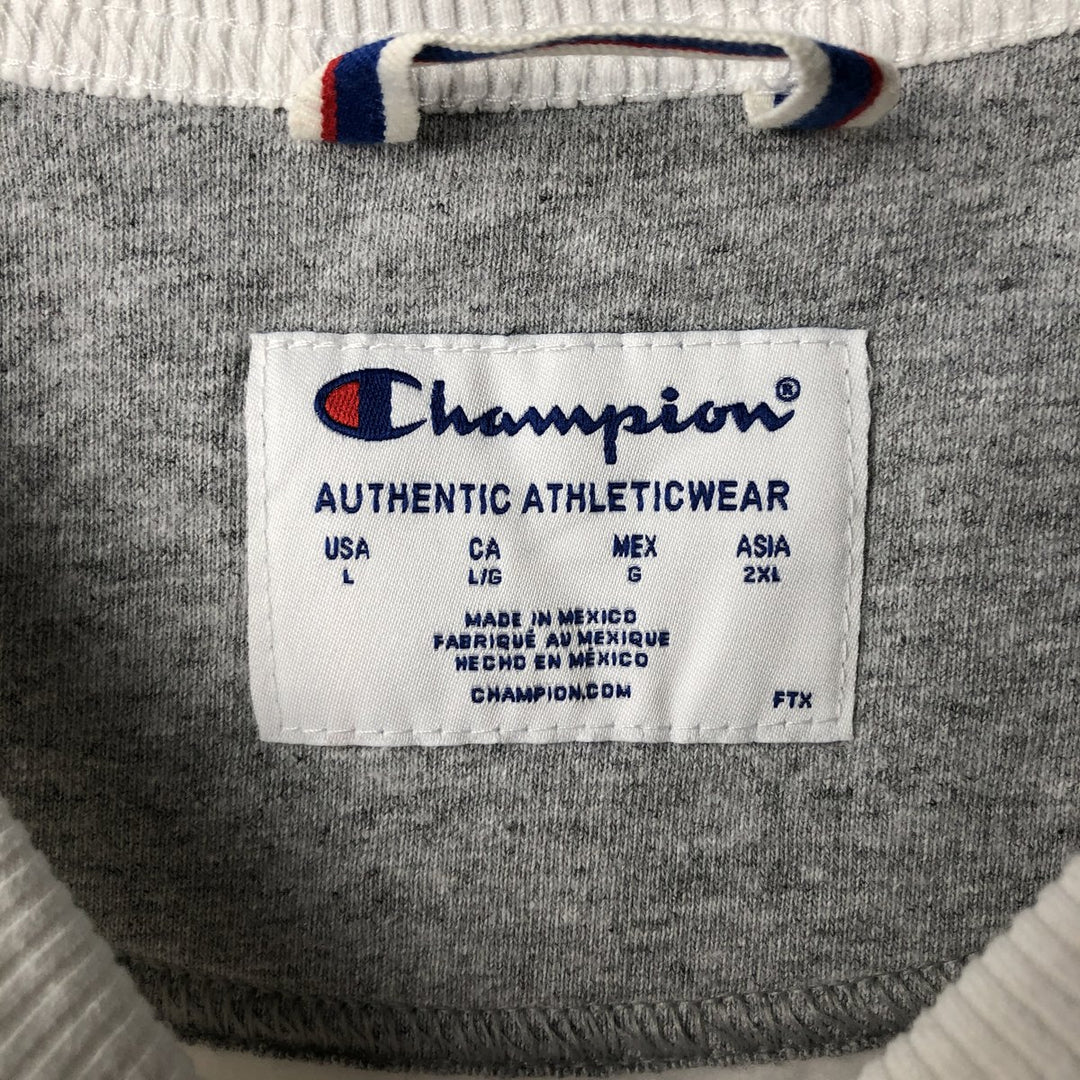Champion Authentic Logo Sweatshirt, Men's Size L cotton white type Vintage Second Hand