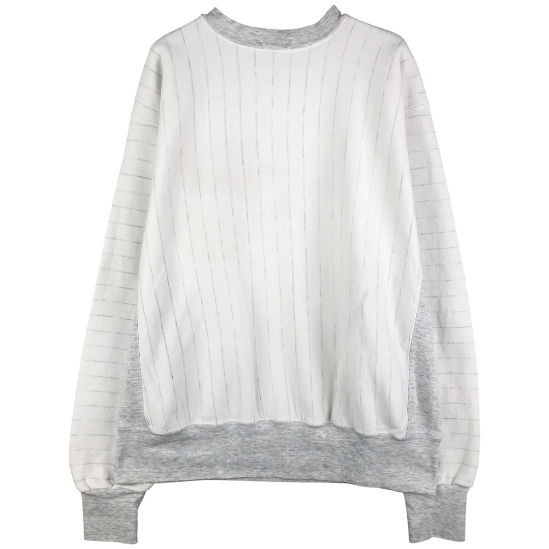 Vintage 90'S Midwest Striped College Sweatshirt, Men's Size XL unclear white type Vintage Second Hand