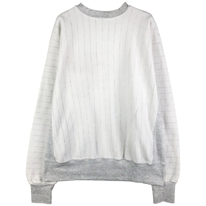 Vintage 90'S Midwest Striped College Sweatshirt, Men's Size XL unclear white type Vintage Second Hand