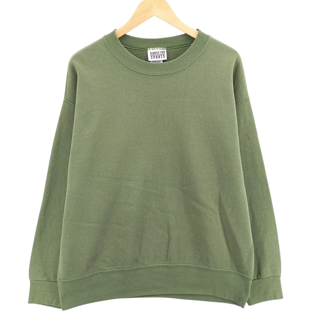 SIMPLY FOR SPORTS Plain Blank Sweatshirt, Men's Size L cotton green type Vintage Second Hand