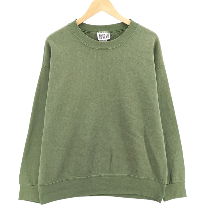 SIMPLY FOR SPORTS Plain Blank Sweatshirt, Men's Size L cotton green type Vintage Second Hand