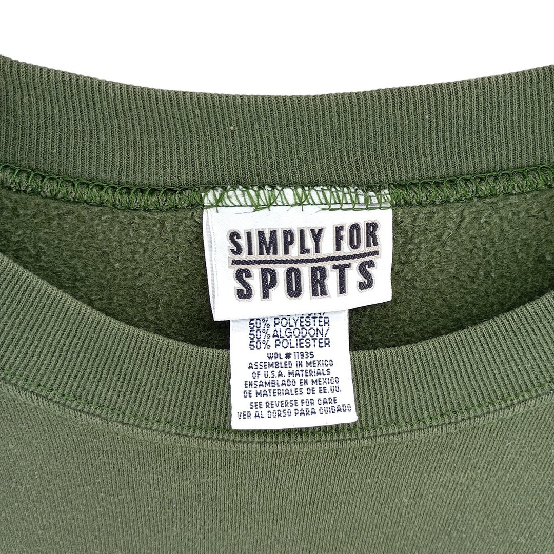 SIMPLY FOR SPORTS Plain Blank Sweatshirt, Men's Size L cotton green type Vintage Second Hand