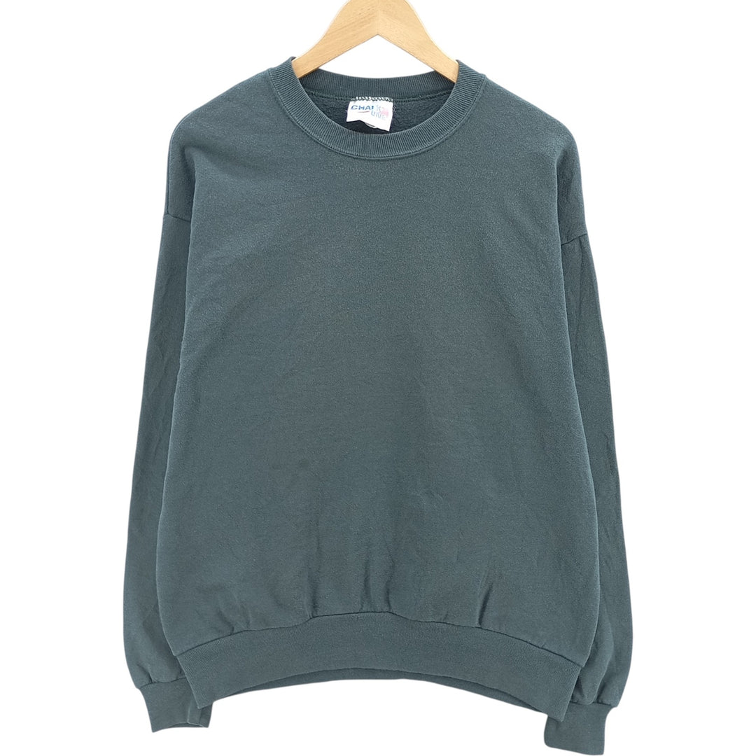 CHALK LINE. Plain blank sweatshirt, Made in USA, Men's size L cotton Green type dark green Vintage Second Hand