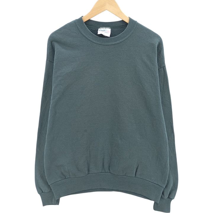 CHALK LINE. Plain blank sweatshirt, Made in USA, Men's size L cotton Green type dark green Vintage Second Hand