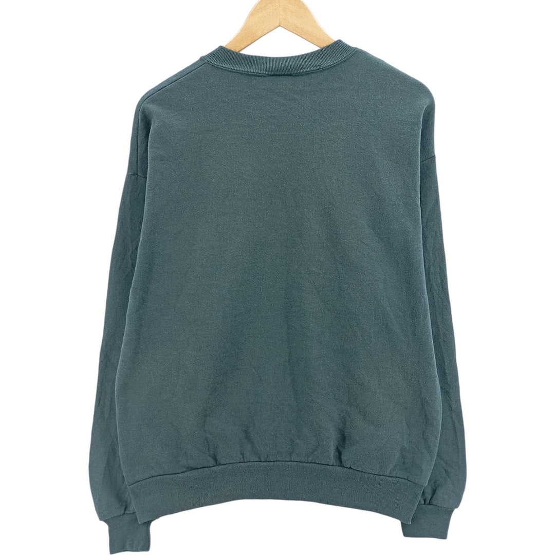 CHALK LINE. Plain blank sweatshirt, Made in USA, Men's size L cotton Green type dark green Vintage Second Hand