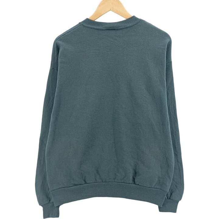 CHALK LINE. Plain blank sweatshirt, Made in USA, Men's size L cotton Green type dark green Vintage Second Hand