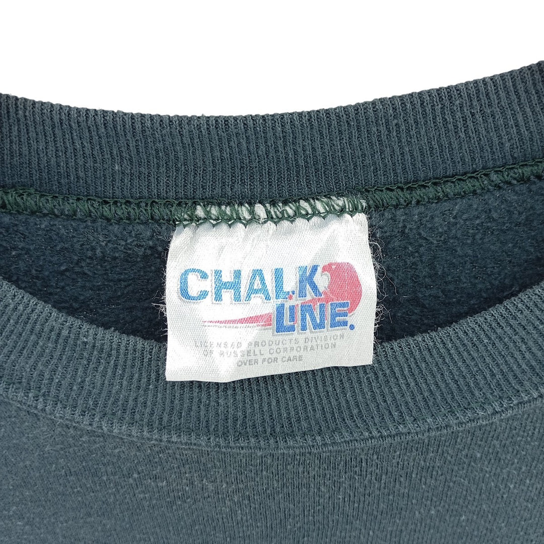 CHALK LINE. Plain blank sweatshirt, Made in USA, Men's size L cotton Green type dark green Vintage Second Hand