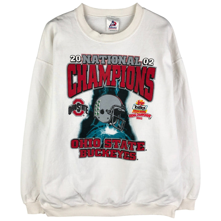 2000'S TRI-LAKE OHIO STATE Ohio State University college sweatshirt, men's size L cotton white type Vintage Second Hand