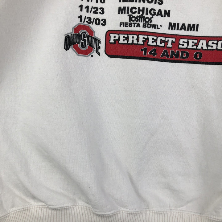 2000'S TRI-LAKE OHIO STATE Ohio State University college sweatshirt, men's size L cotton white type Vintage Second Hand