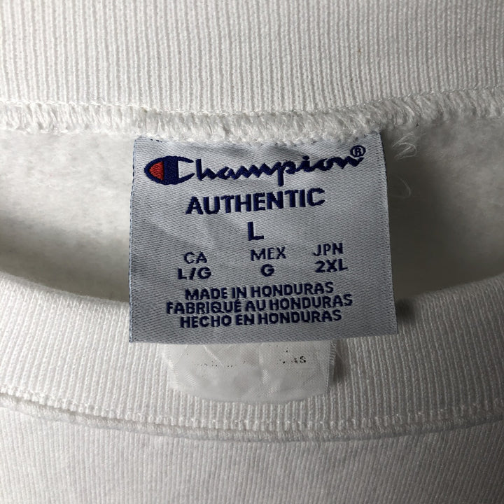 Champion Authentic One-Point Logo Sweatshirt, Men's Size L unclear white type Vintage Second Hand