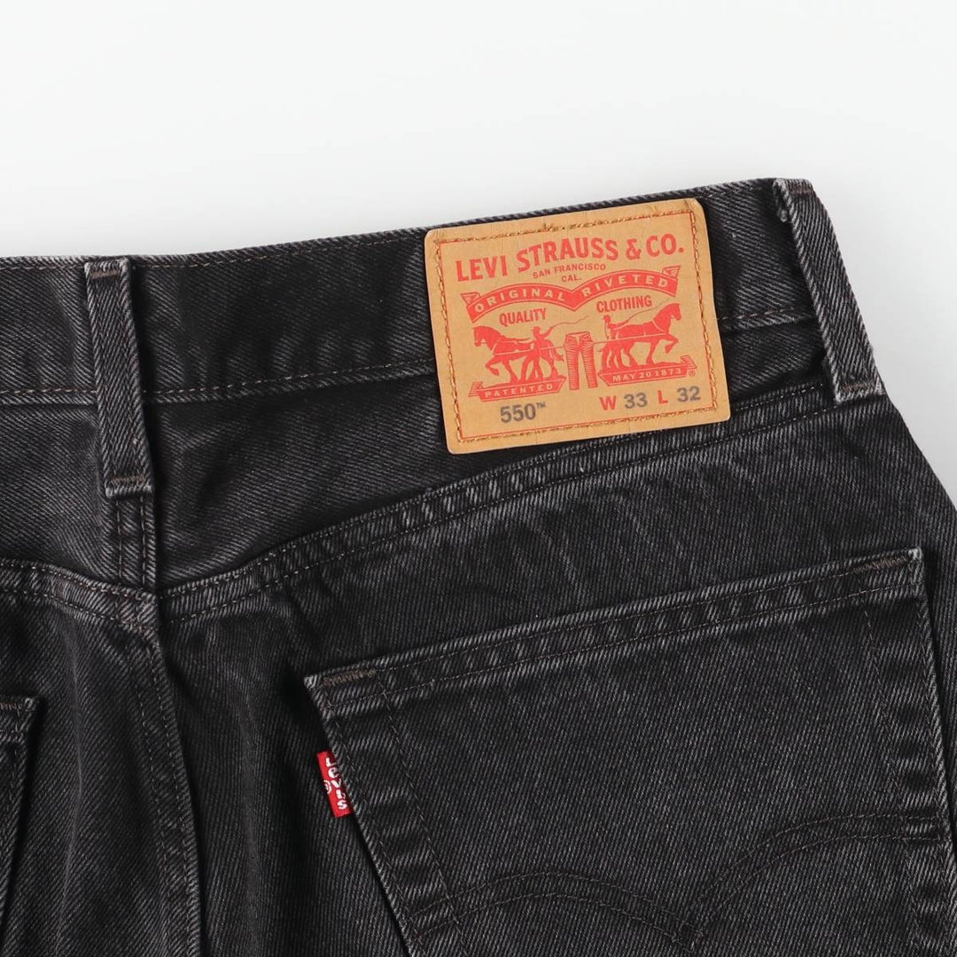 Levi's 550 Black Denim Tapered Denim Pants Men's W33 cotton black type Vintage Second Hand