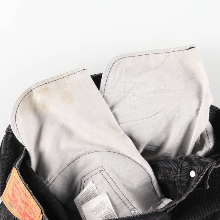 Levi's 550 Black Denim Tapered Denim Pants Men's W33 cotton black type Vintage Second Hand
