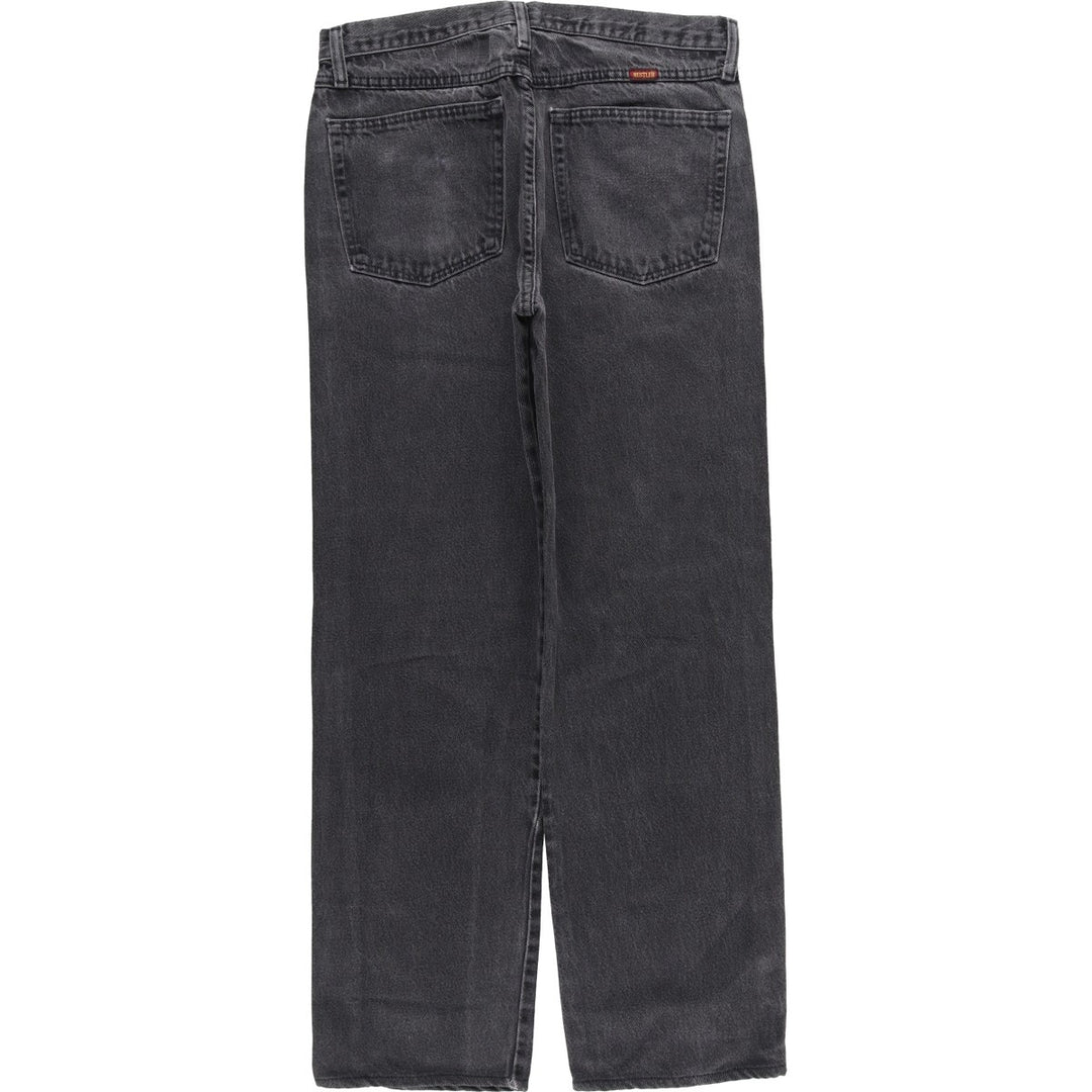 Rustler Black Denim Straight Denim Pants for Men, W31 equivalent cotton black type Vintage Second Hand